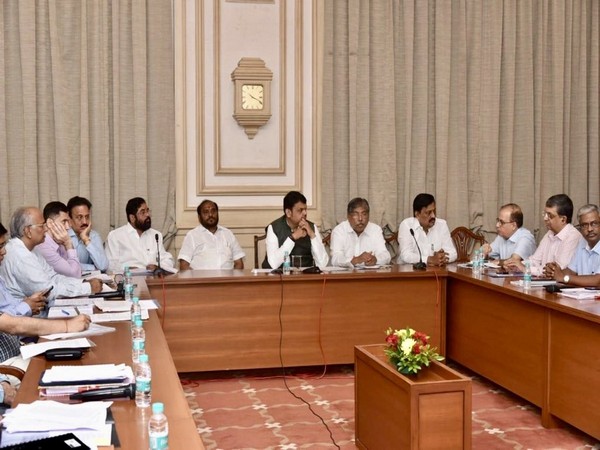 CM Devendra Fadnavis along with ministers and senior official at a meeting