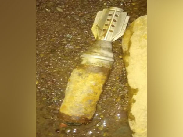 The mortar found in a rivulet in Mandi district of Himachal Pradesh. Photo/ANI