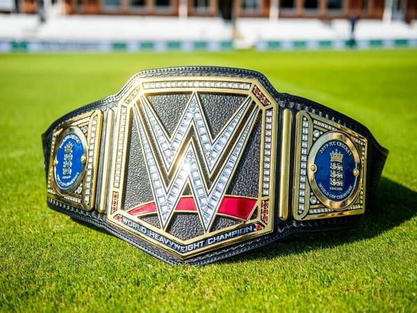 Customised WWE Championship title for England cricket team.