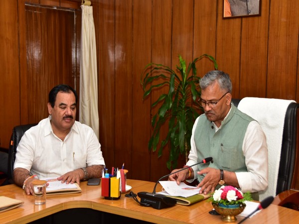 Uttarakhand Chief Minister Trivendra Singh Rawat on Wednesday held meeting with the State AIDS Council. Photo/ANI