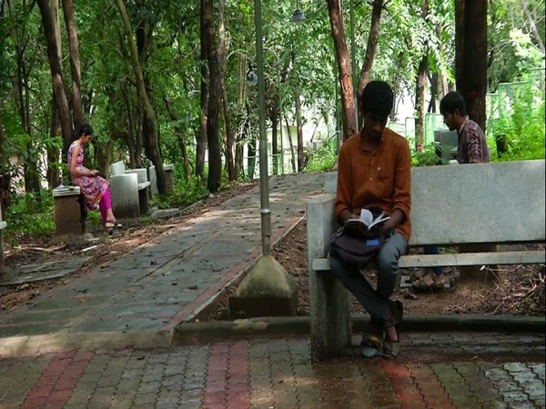 Visuals from the green library developed in a university in Shivamogga in Karnataka. Photo/ANI