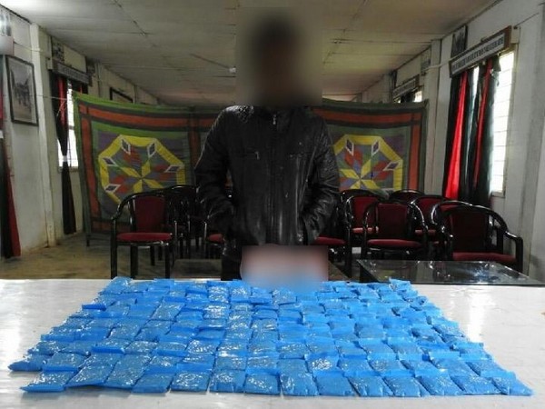 The seized contraband drugs by Assam Rifles on Oct 9 in Manipur. Photo/ANI