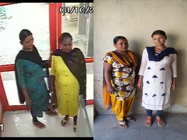 Screen grab of the accused from the CCTV footage (left), women after being arrested (right). Photo/ANI
