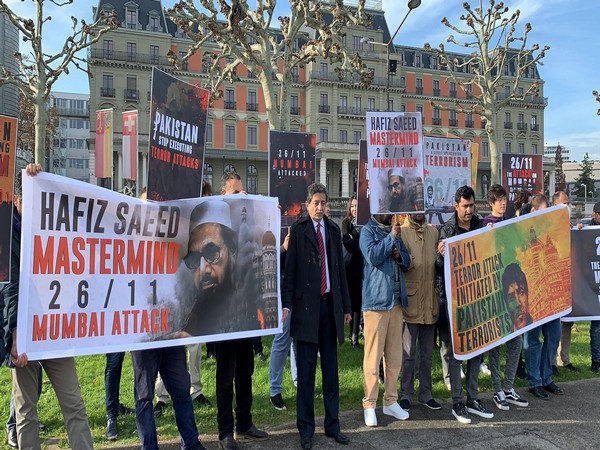 Protests outside the UN office in Geneva, Switzerland