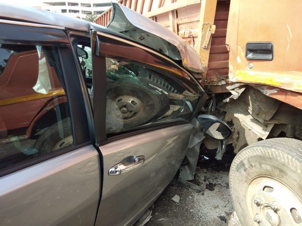 Visuals from the accident site which took place in Bangalore's Yeshwantpur on Tuesday. Photo/ANI