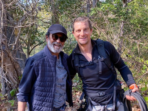 Southern India's superstar Rajinikanth and British adventurer Bear Grylls 
