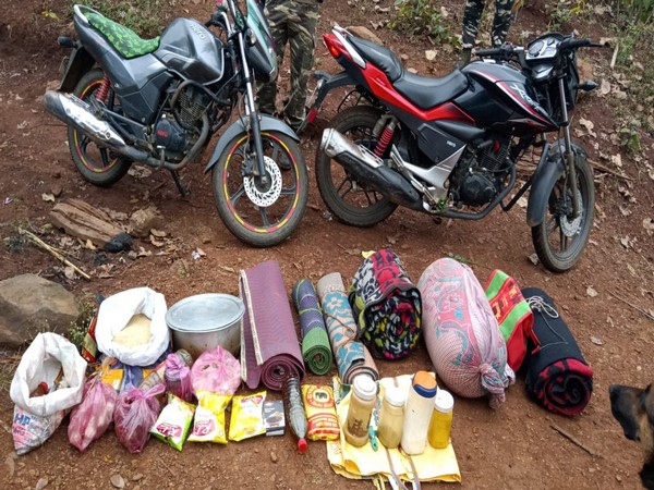 Security forces recovered motorcycles and live cartridges during a search operation launched against Naxals, in Jharkhand on Thursday. Photo/ANI