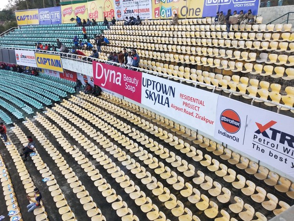 Low attendance during the first ODI match between India and South Africa at HPCA Stadium.