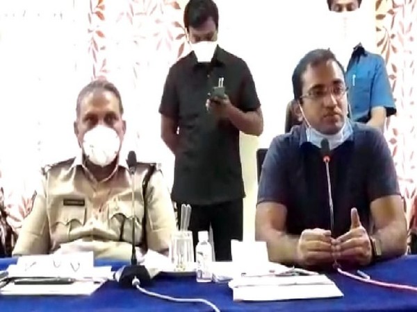 Nirmal district collector Musharaf Farooqi (on right side). Photo/ANI