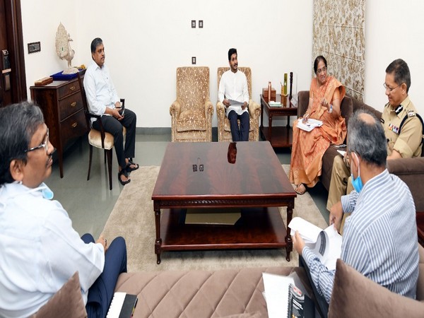 Andhra Pradesh Chief Minister YS Jagan Mohan Reddy during a meeting with officials. Photo/ANI