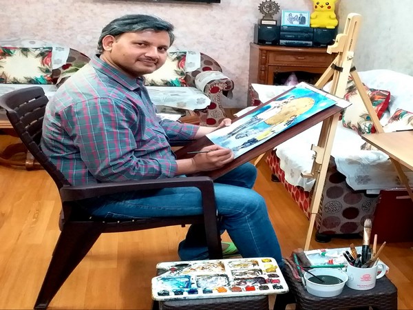 Delhi-based Roop Chand making paintings inspired by coronavirus precautions