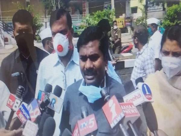 Anantapur District Collector Gandham Chandrudu talking to reporters on Friday.