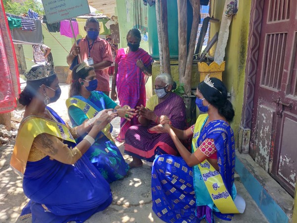 A Chennai-based transgender organisation is spreading COVID-19 awareness among the people in  the slum areas of Teynampet. (Photo/ANI)