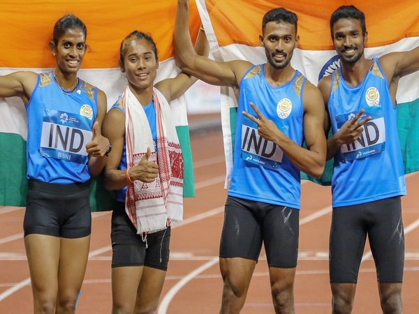 MR Poovamma, Hima Das, Mohammed Anas and Arokia Rajiv