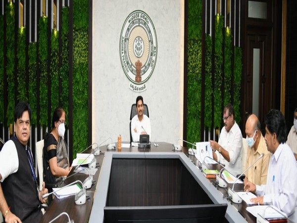 Andhra Pradesh CM YS Jaganmohan Reddy held a review meeting of AMRDA on Thursday. (Photo/ANI)