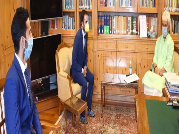 Lieutenant Governor Manoj Sinha who met this year's Civil Services' qualifiers at Raj Bhavan (Photo/ANI)