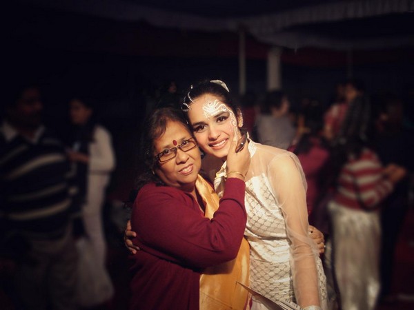 A childhood picture of former Miss World Manushi Chhilar with her school dance teacher