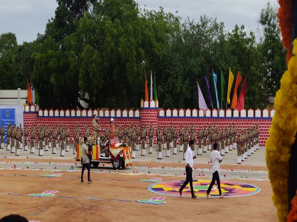 The passing out parade of stipendiary cadet trainee sub-inspectors  at Police Parade Ground, Anantapur, on Friday.