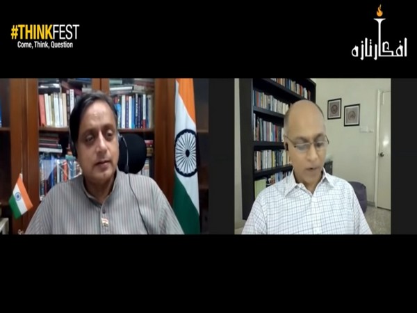 Congress Lok Sabha MP Shashi Tharoor in conversation with Pakistani journalist Khurram Husain