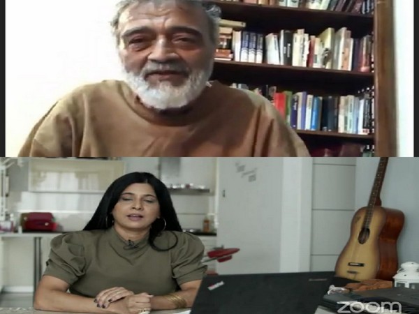Indian singer Lucky Ali and Israeli singer of Indian descent Liora Itzhak during a Zoom meeting