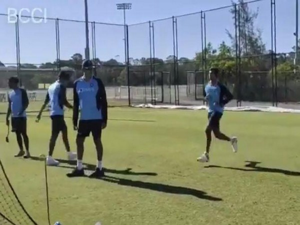 Natarajan bowling in the nets. (Photo/ BCCI Twitter) 