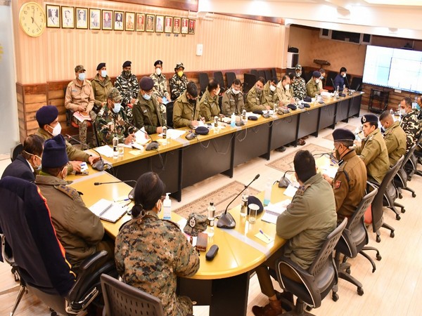 Review meeting regarding security plans of DDC election in central Kashmir in session (Photo/ANI)