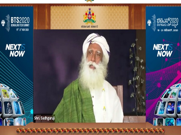 Sadhguru Jaggi Vasudev speaking at Bengaluru Tech Summit 2020 (Photo/ANI)