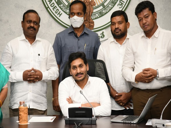 Andhra CM YS Jagan Mohan Reddy during the virtual foundation laying ceremony (Photo/ANI)
