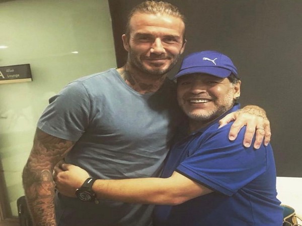 David Beckham with Diego Maradona (Photo/ David Beckham Instagram) 