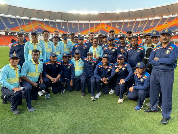 BCCI members pose during the President XI versus Secretary XI game