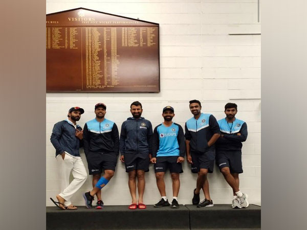 Indian player pose for a picture after the win over Australia. (Photo/ Ravichandran Ashwin Instagram) 