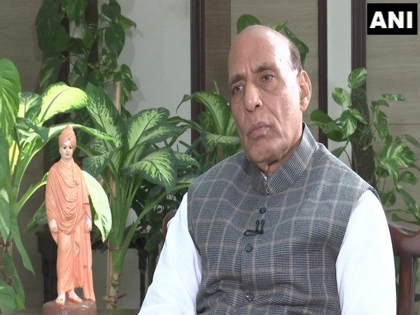 Union Defence Minister Rajnath Singh speaking to ANI