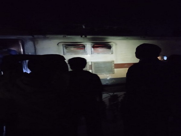 Visuals from the burning train