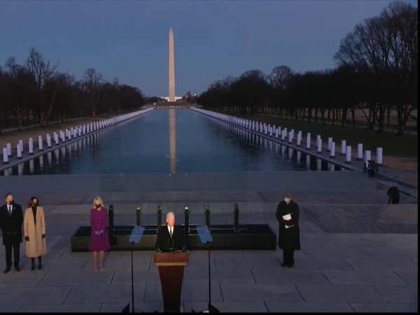 Joe Biden at the Lincoln Memorial at the National Mall in Washington