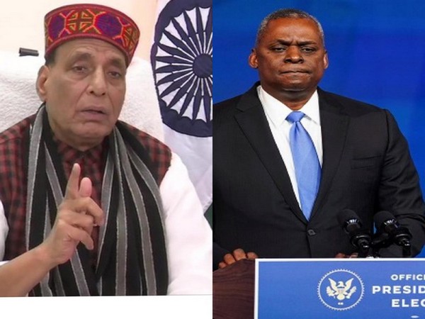 Defence Minister Rajnath Singh and his US counterpart Lloyd Austin