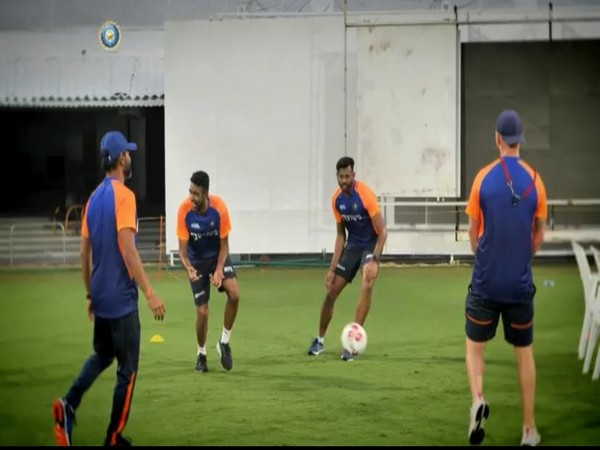 Indian team playing footvolley. (Photo/ BCCI Twitter) 