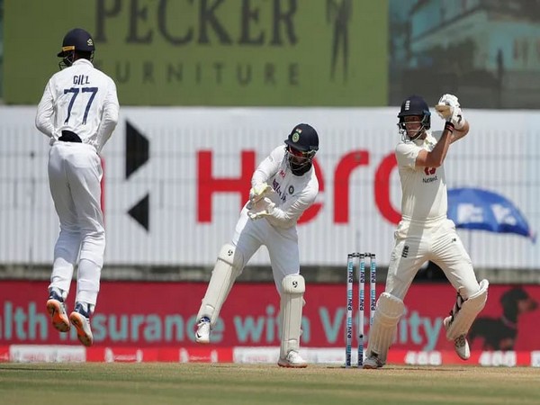 England Test skipper Joe Root in action against India. (photo/ BCCI Twitter)
