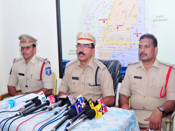 Andhra Police during press conference. (Photo/ANI)