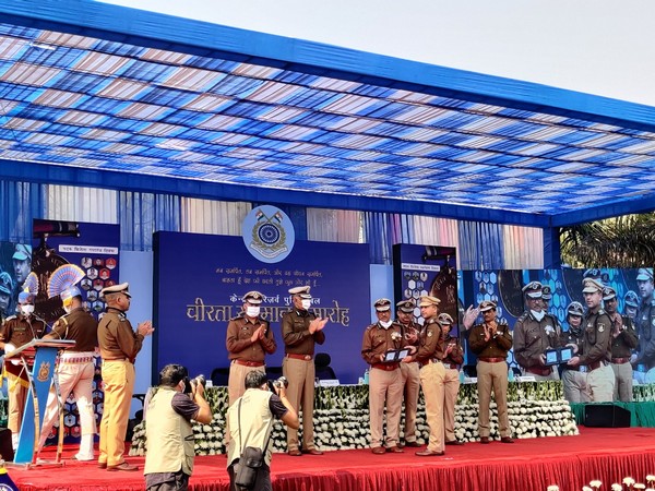 Visual of Kashmiri CRPF jawans being felicitated in Delhi (Photo/ANI)