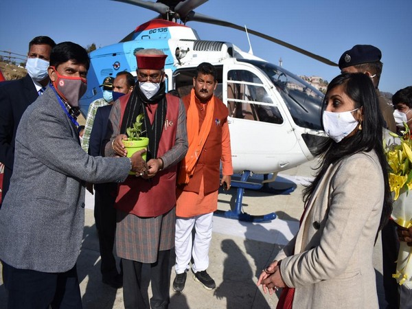 Uttarakhand CM arrives at the state's summer capital, Gairsain to attend the Assembly session commencing tomorrow. 