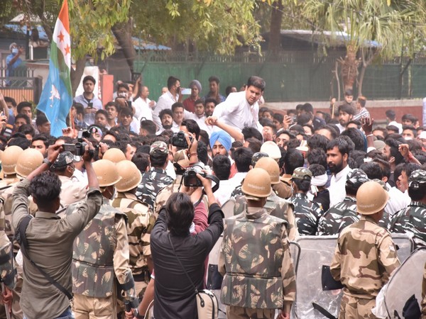 Visuals from NSUI's Chhatr Adhikar March (Photo/ANI)