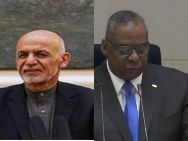 Afghan President Ashraf Ghani and United States Defence Secretary Lloyd Austin