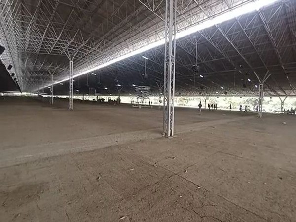 A picture of the ground where the COVID care centre will come up (ANI).