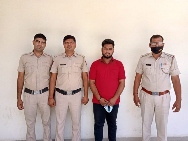 The company manager arrested for black marketing oxygen cylinders in Haryana (Photo/ANI)