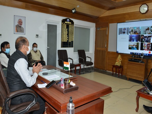 Himachal Pradesh Chief Minister Jai Ram Thakur virtually inaugurating oxygen plants (Photo/ANI)