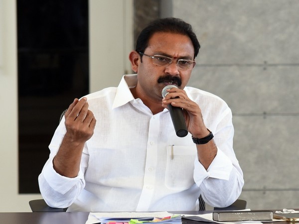 Andhra Pradesh Deputy Chief Minister and Health Minister Alla Kali Krishna Srinivas speaking to media on Wednesday.