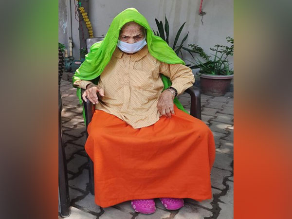 99-year-old Laddo Devi, a resident of Gurugram, defeated COVID-19 infection (ANI).