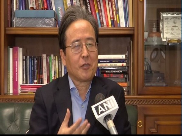 South Korean envoy to India Shin Bong-Kil speaking to ANI in New Delhi on Wednesday.