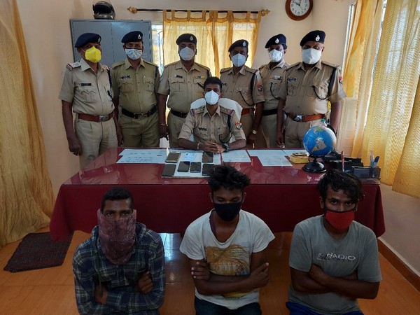 The three suspects with Government Railway Police, Kuppam 