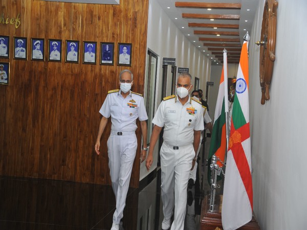 Chief of the Naval Staff (CNS) Admiral Karambir Singh in Oman on Sunday.